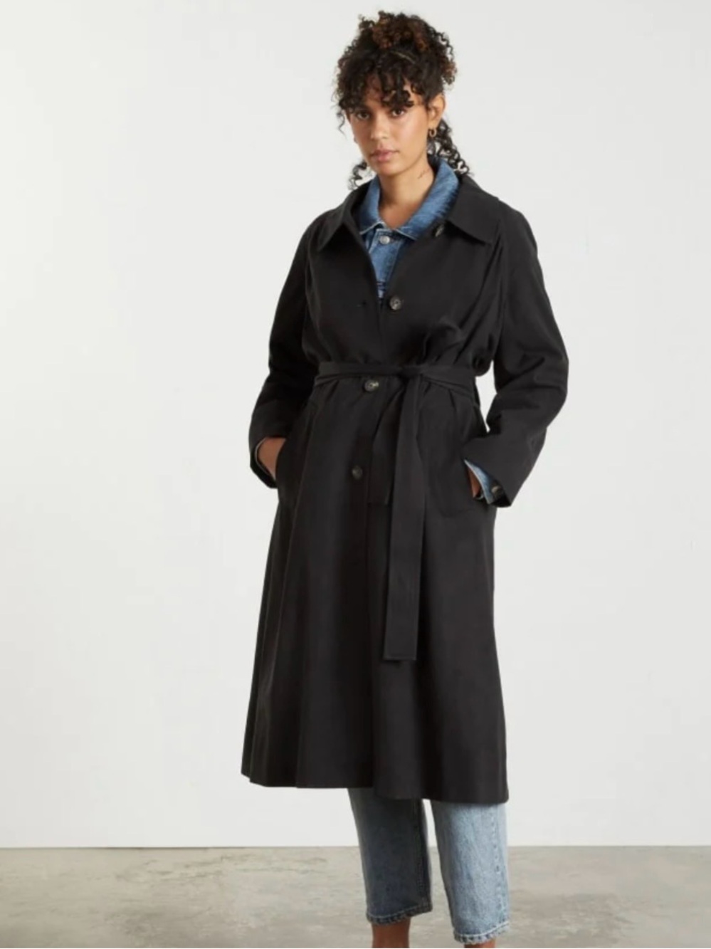 Everlane black trench coat